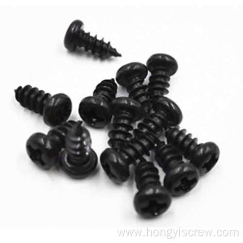 Black button head self tapping metal screws